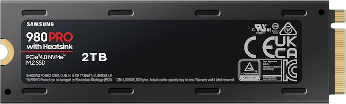Твердотельный накопитель SSD Samsung 980 PRO (с радиатором), MZ-V8P1T0CW [1 ТБ, M.2 2280 PCI-E, чтение: 7000 МБ/с, запись: 5000 МБ/с, TLC]